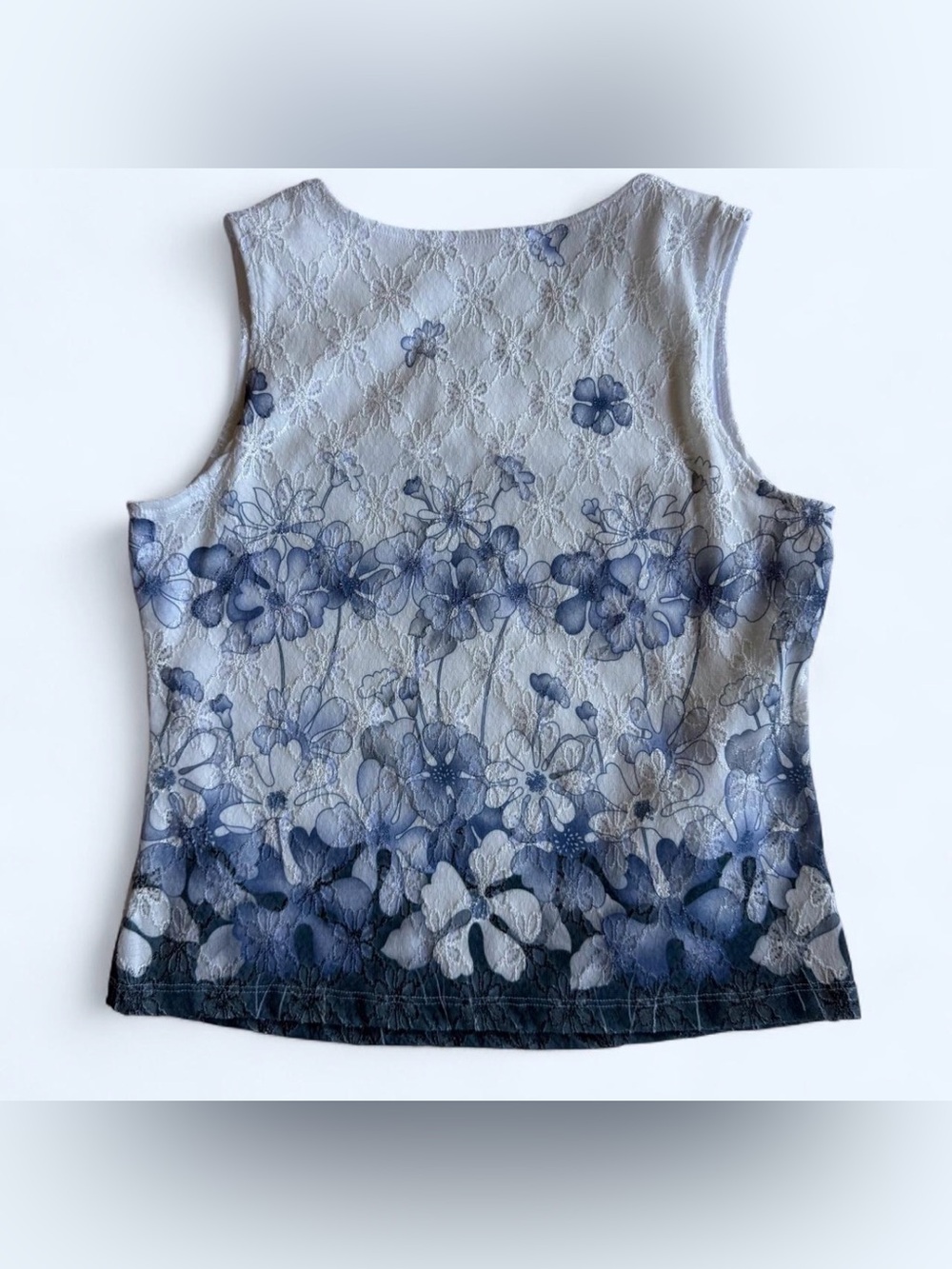 Brittany Black - Y2K Floral Lace Sleeveless Blouse Size Petite Medium